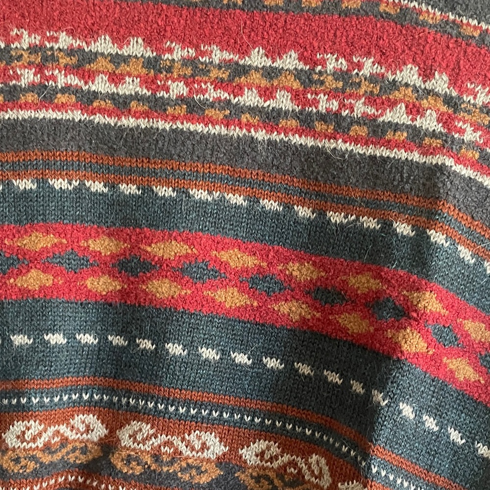 Peruvian Connection Multicolor Patterned Crew Nec… - image 2